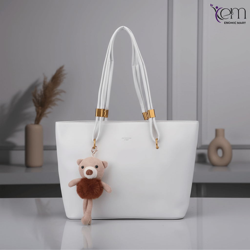 Luxury PU Leather Lady's Large Handbags with Pendant Tote Bags Fashion Lady's Commuting