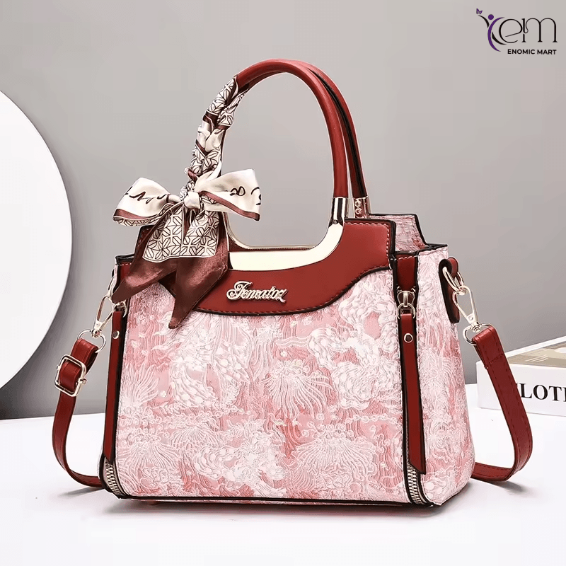 New Women's Casual Tote Handbags Two Comfortable Lightweight Zipper Closure Smooth Textured Chain PU Leather Featuring