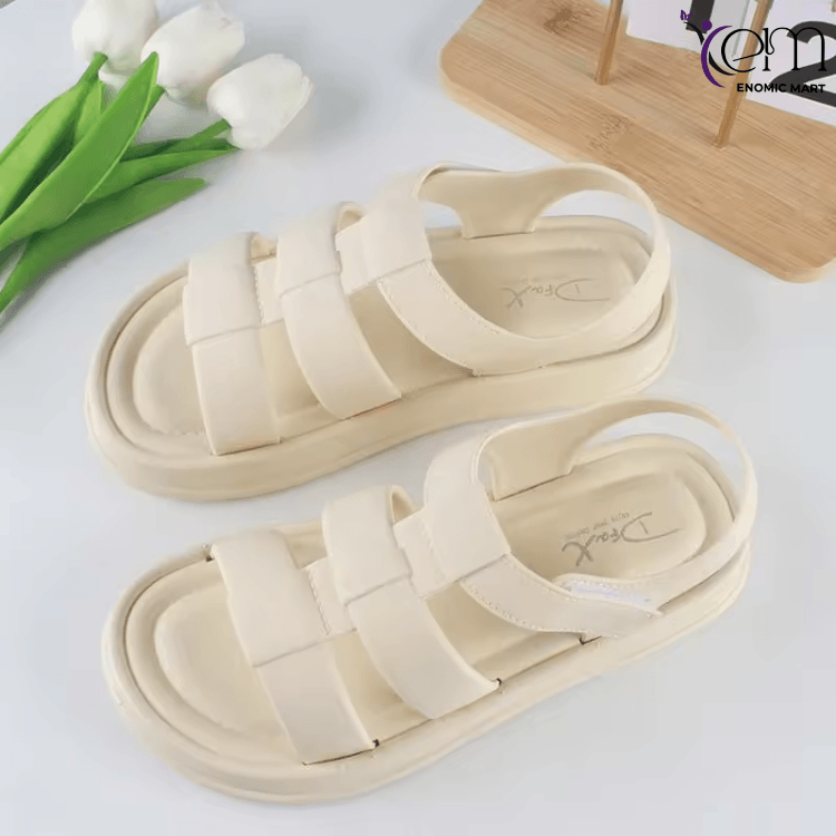 High Quality Women Sandals Flat Feature PVC Comfortable Soft Women Fashion Summer Sandals Light Weight Casual Non slip Sandals