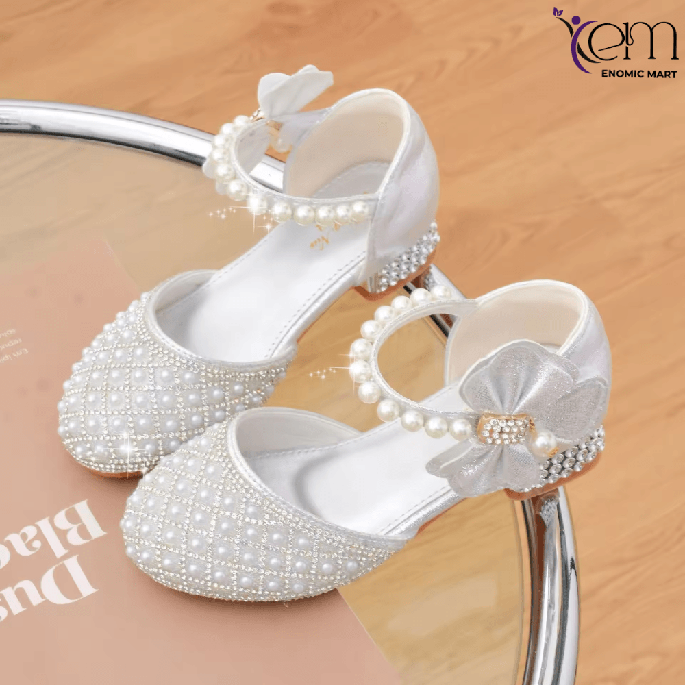 Princess PU Leather Shoes Girls School Performance Piano Walking Children Soft Sole Casual Single Shoes