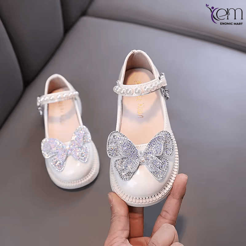 Autumn New Style Lady Baby Girls' Princess Shoes Diamond Single PU Leather Dance Performance Shoes Buckle Strap Closure Summer