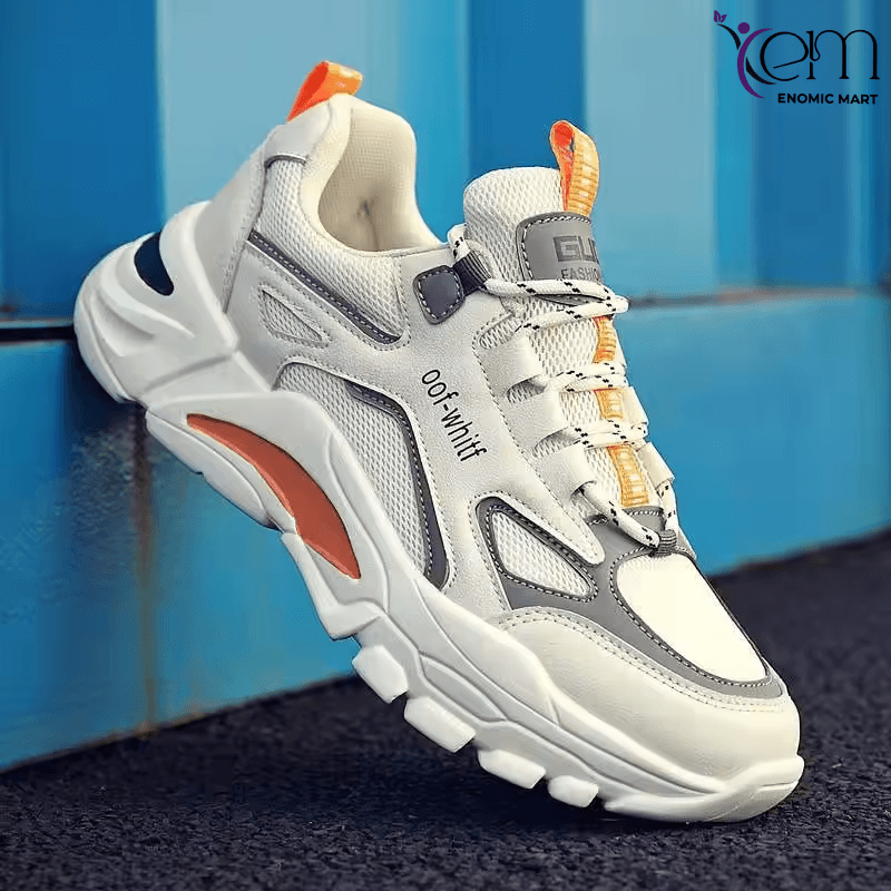 Mens Shoes New Mens Sports Shoes Low Top Color Breathable Comfortable Mesh Surface Wear-resistant Thick Sole Running Shoes