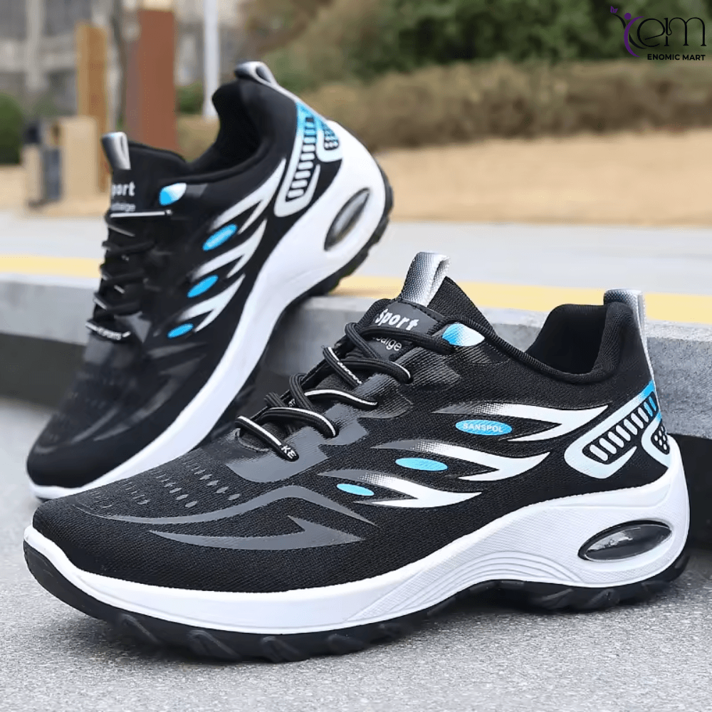 Men's Breathable Knit Mesh Sports Shoes Casual Sneakers for Spring/Autumn Lace-Up Fashion Trend Walking Style