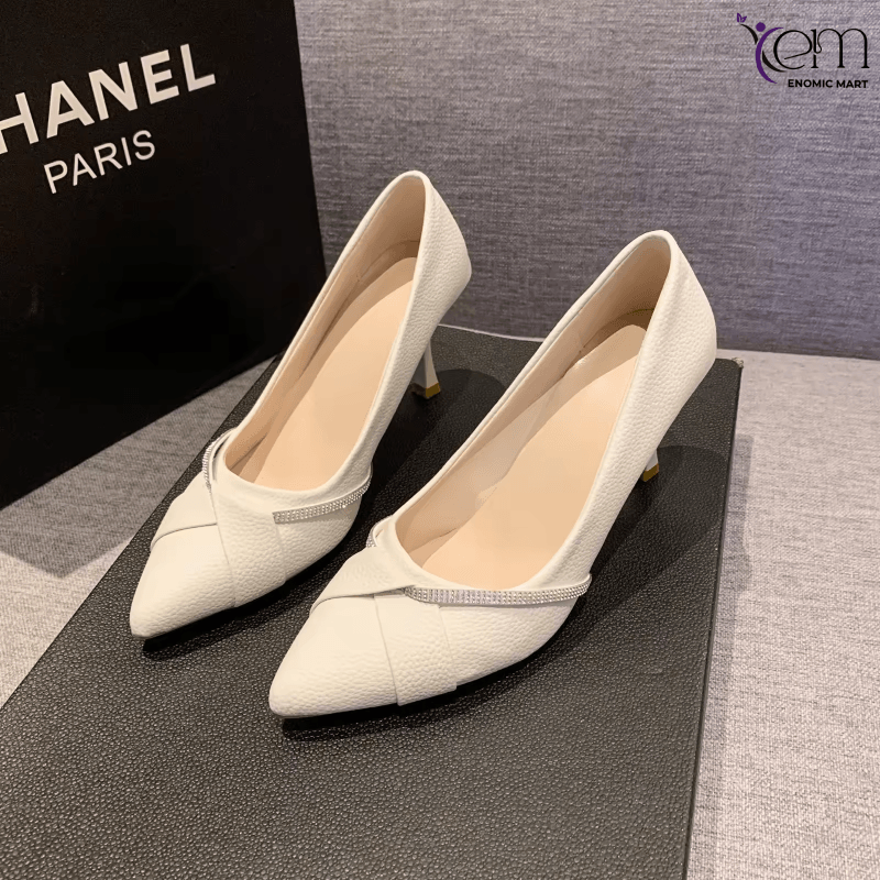 High Quality Pointed Stilettos Wedding Party Luxury Rhinestone Decoration Shiny Comfortable Daily Walking High Heels