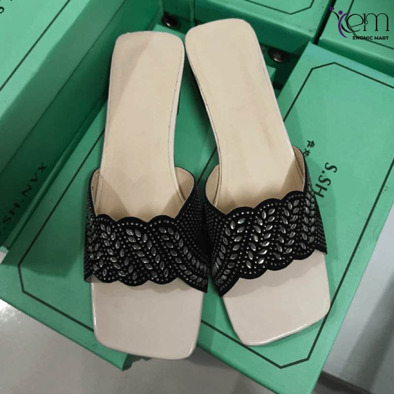Women’s PVC Printed Mules Slippers – Anngele