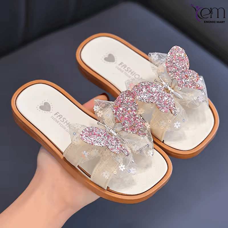 Girls' slippers Lively butterfly New Style Anti slip Soft Bottom Children's Princess Sandals