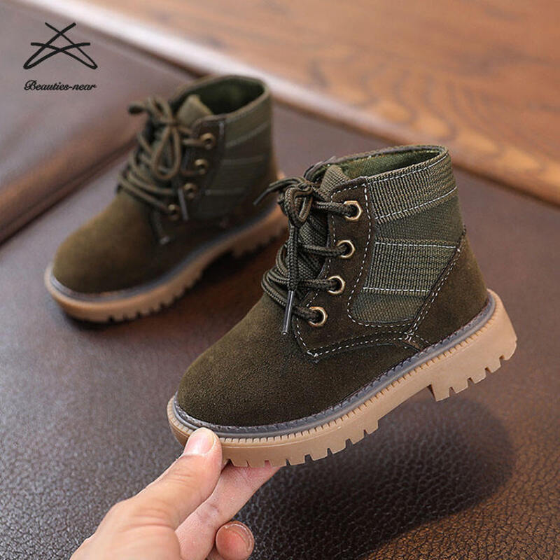 Children Boys Girls Soft Sole Leather Boots